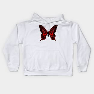 Red and black butterfly Kids Hoodie